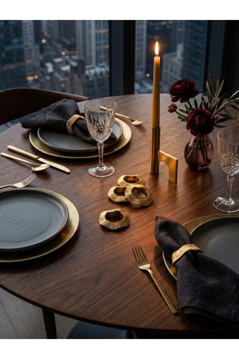 Tuscany Napkin Rings, Alternate, color, Gold