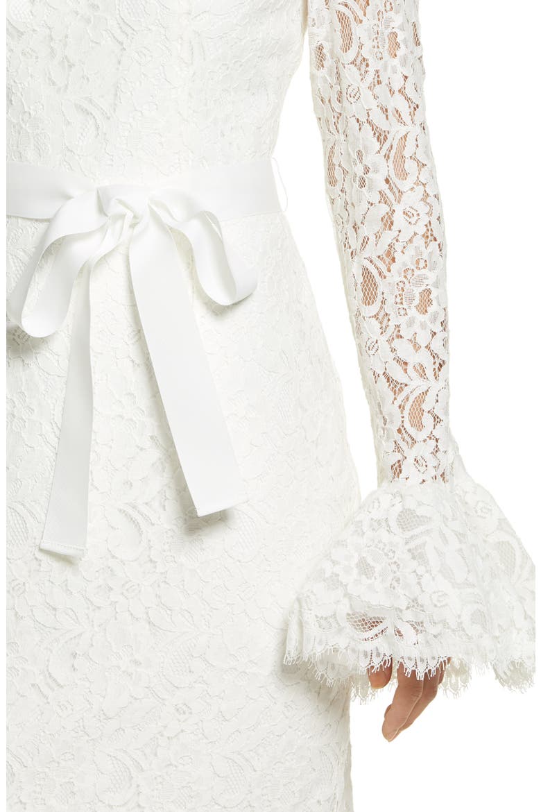 Long Sleeve Lace Sheath Dress, Alternate, color, IVORY