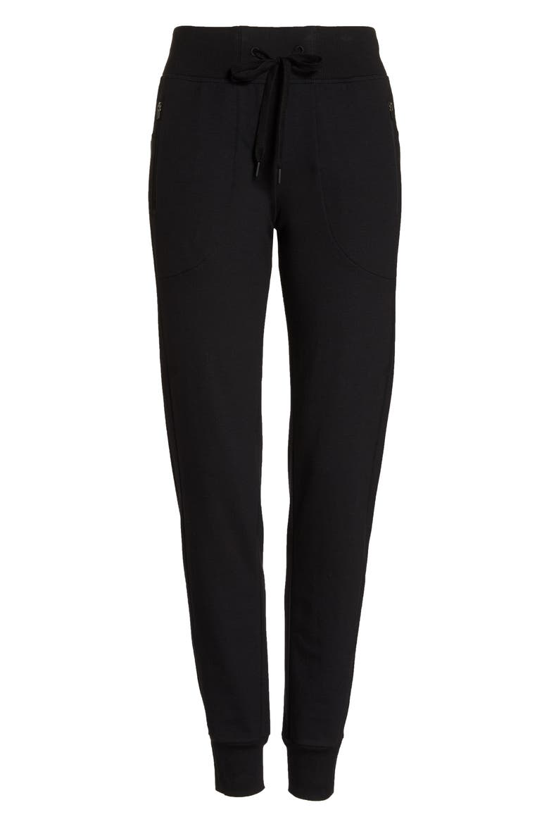 Taryn Luxe Pocket Joggers, Alternate, color, BLACK