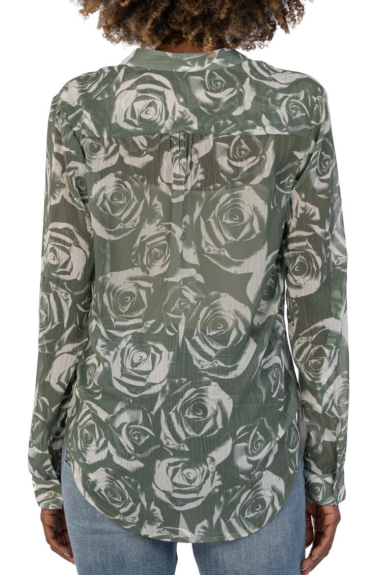 Jasmine Chiffon Button-Up Shirt, Alternate, color, ROCROI ROSE-YARROW