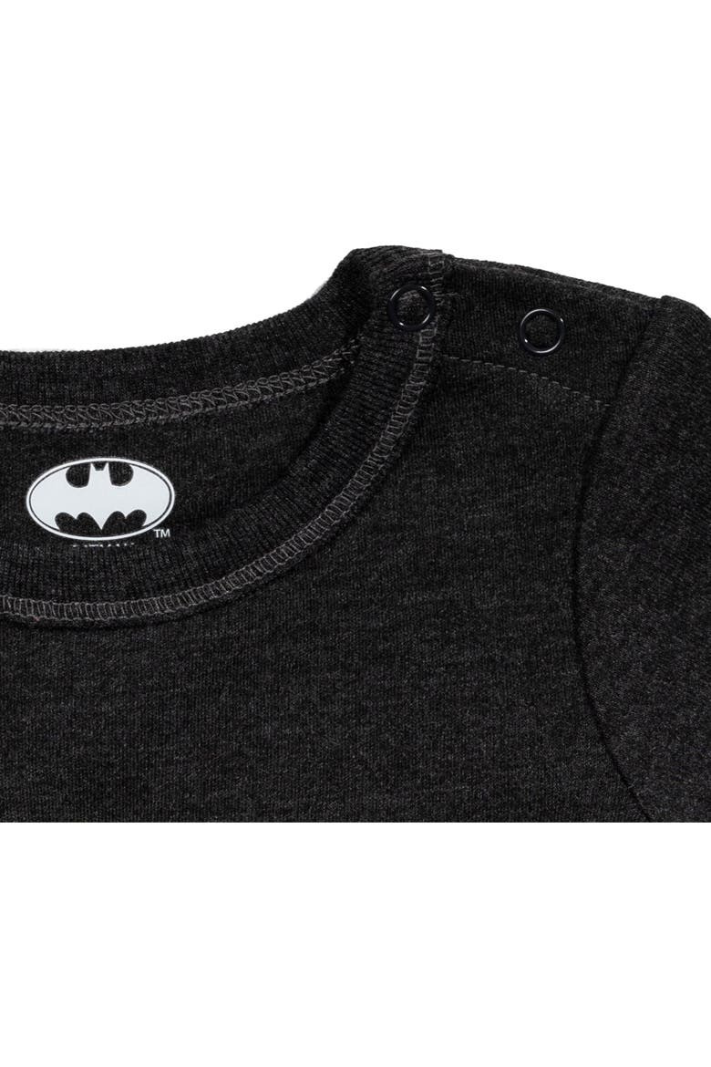 Justice League Batman 2-Piece Romper and Sun Hat Set, Alternate, color, Batman Charcoal Grey