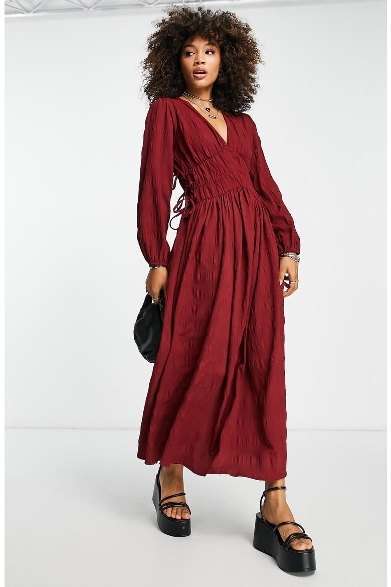 long sleeve maxi dress asos Asos Design Coral Satin Overlay Dress Long Sleeve Maxi High Neck Modest Occasion