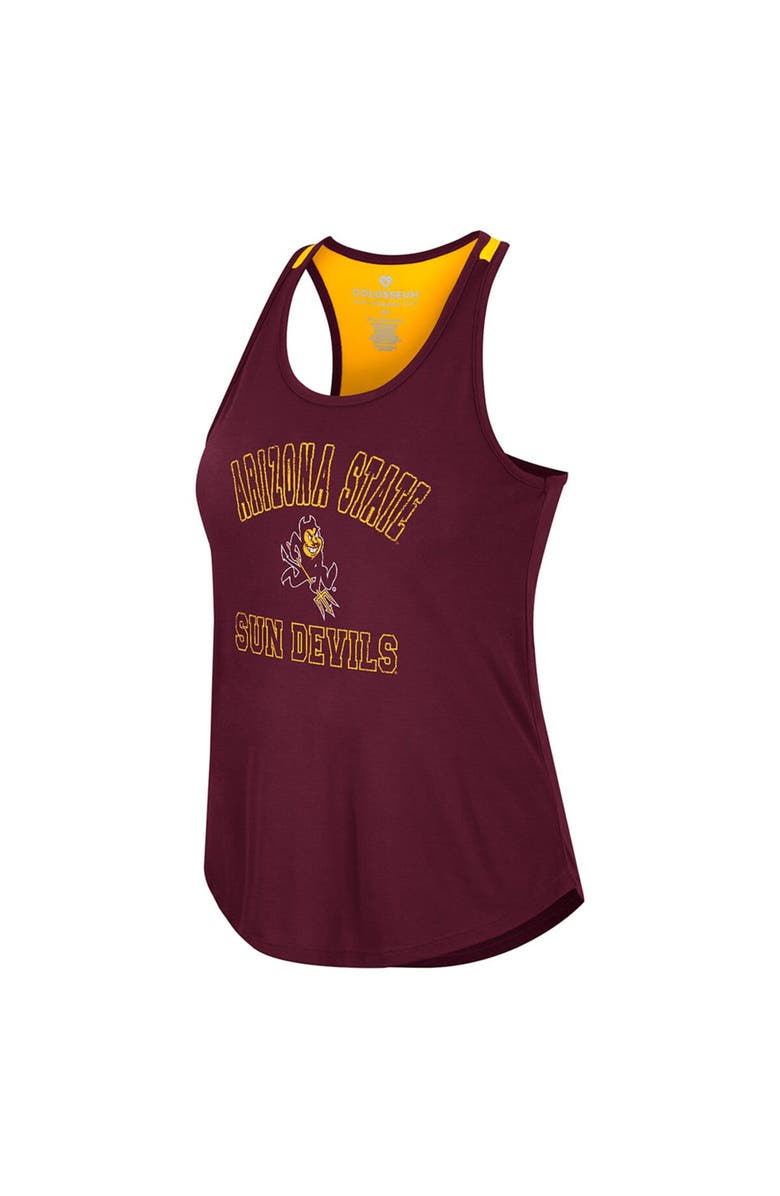 COLOSSEUM Women's Colosseum Maroon Arizona State Sun Devils 10 Days Racerback Scoop Neck Tank Top, Alternate, color, 