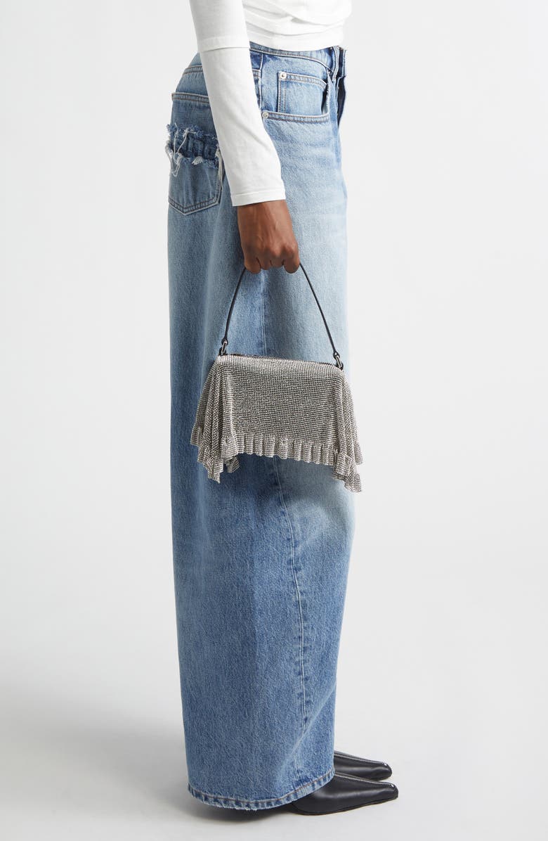 Alexander Wang Divina Crystal Mesh Pochette Top Handle Bag, Alternate, color, Silver