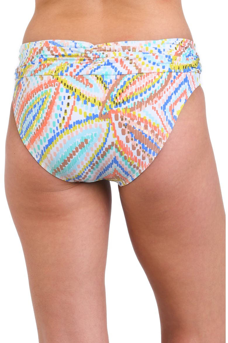 Sunbaked Jewels Shirred Bikini Bottoms, Alternate, color, WHITE