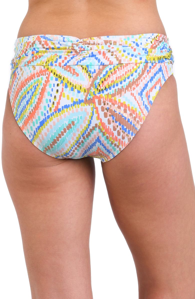 La Blanca Sunbaked Jewels Shirred Bikini Bottoms, Alternate, color, White