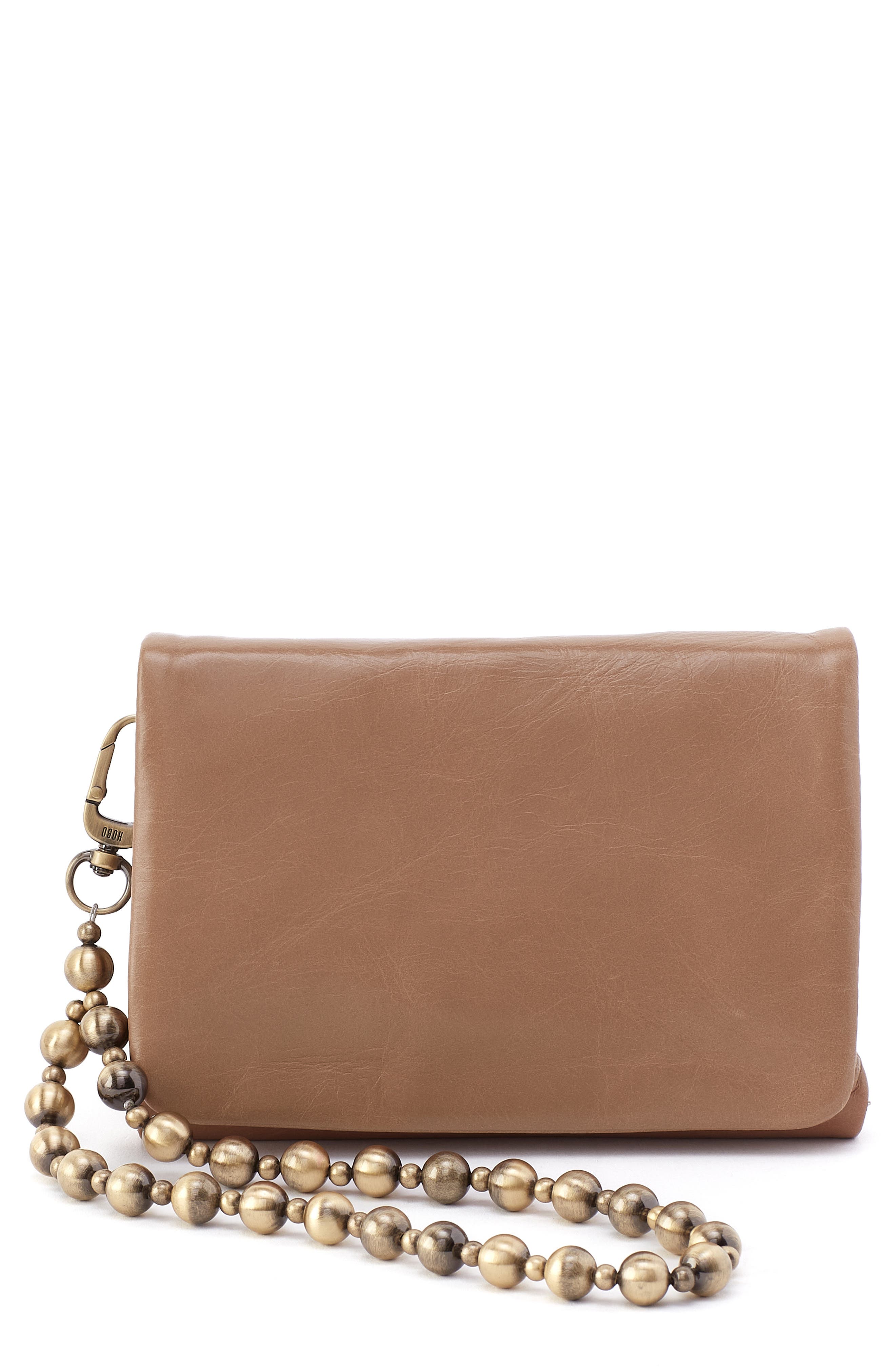 Ross Bead Leather Wristlet, Main, color, CASHMERE