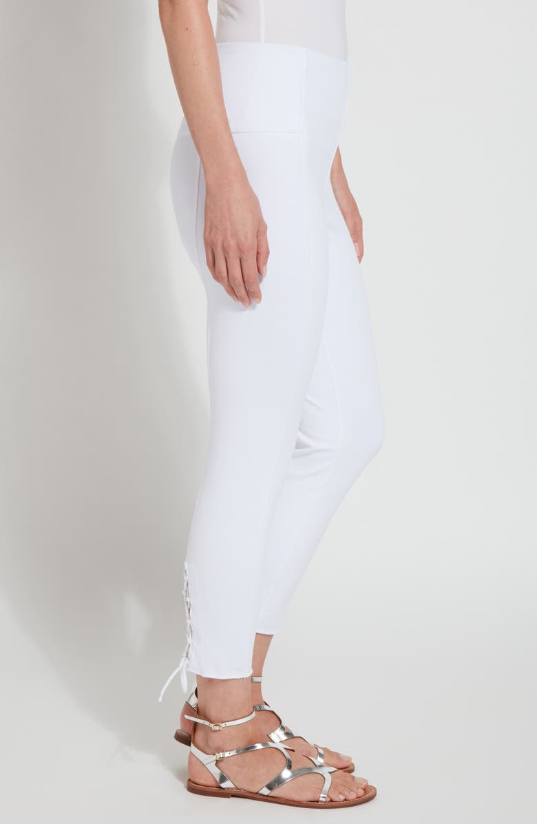 Lysse Morgan Lace-Up Back Crop Skinny Jeans, Alternate, color, White