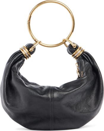 ショルダーバッグ・ポシェット Chloe' SMALL BRACELET HOBO BAG Chloé Small Bracelet Hobo Bag In Grained Leather in Flannel