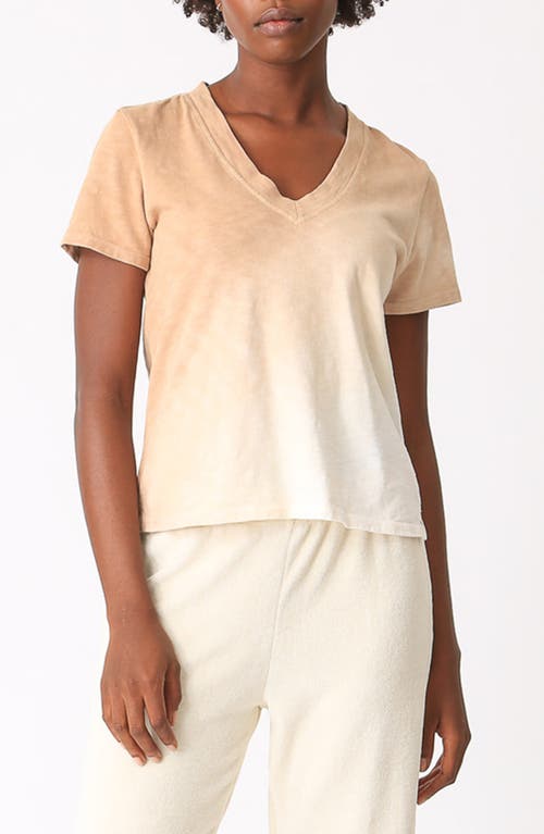 Electric & Rose Classic Ombré Cotton T-Shirt in Latte 