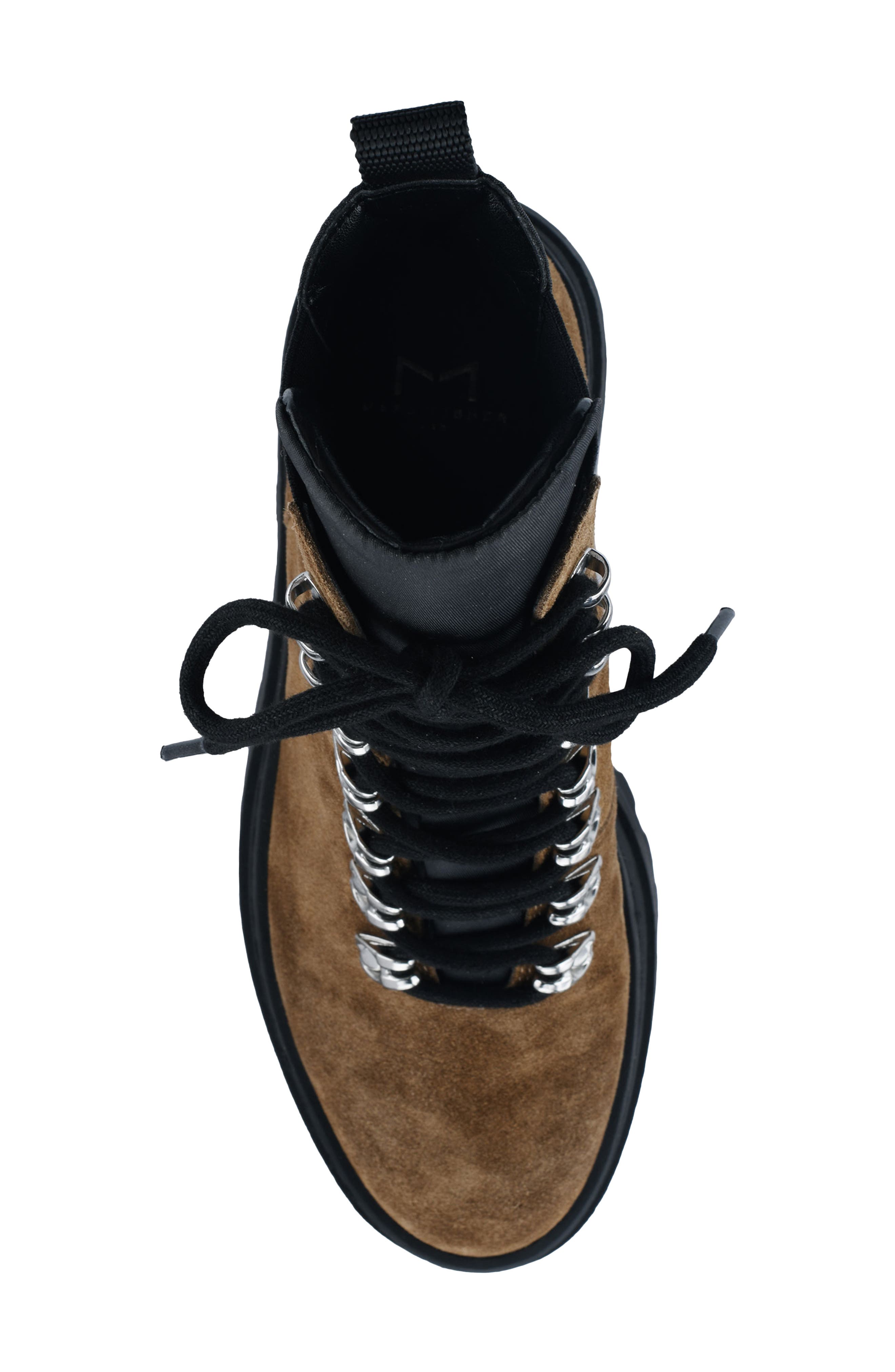 Plune Lace-Up Lug Sole Bootie, Alternate, color, BIRRA/ BLACK SUEDE