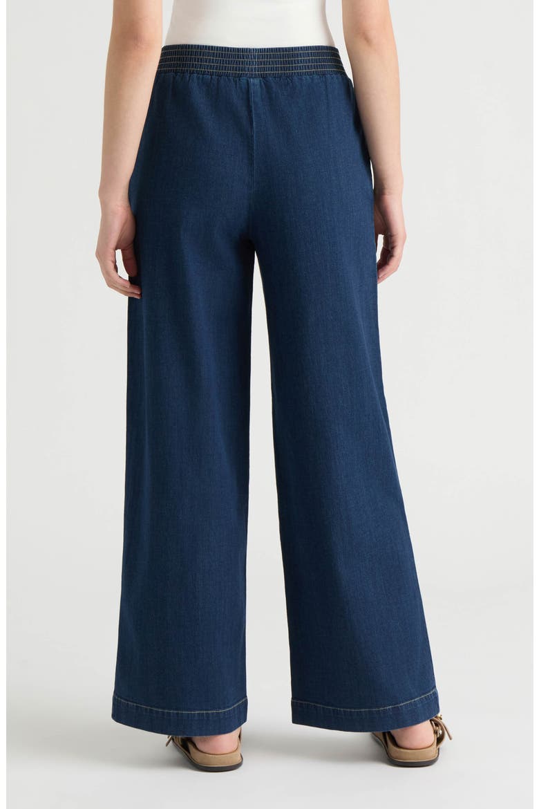 Wide Leg Drawstring Jeans, Alternate, color, DARK DENIM