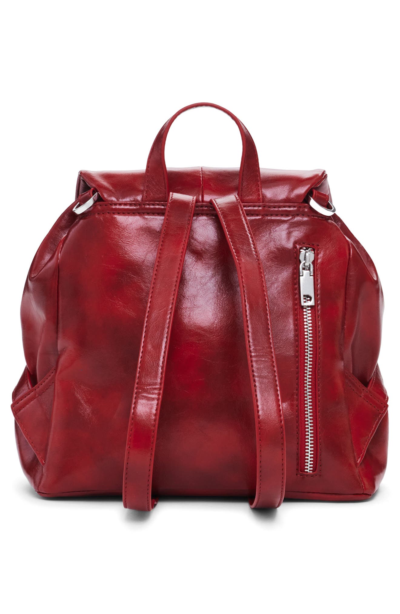 Desigual Bow Accent Faux Leather Backpack, Alternate, color, Red
