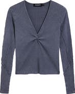 Desigual Twist Front Long Sleeve Cotton T-Shirt