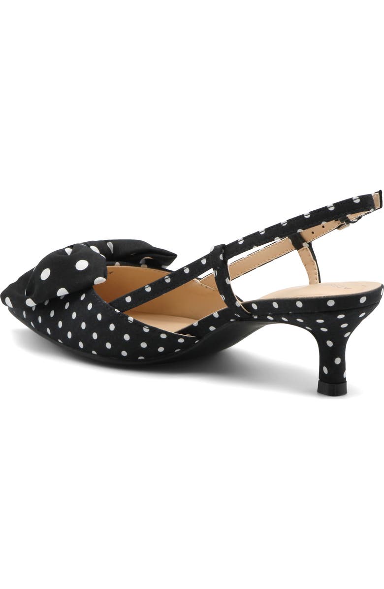 Adrienne Vittadini Sanger Kitten Heel Slingback Pump, Alternate, color, Black/ White Dot