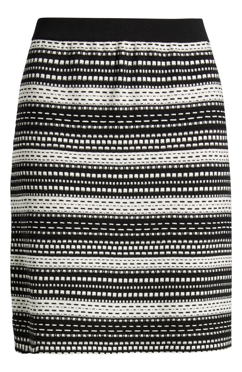 Ming Wang Stripe Knit Skirt, Main, color, Black/ Ivory