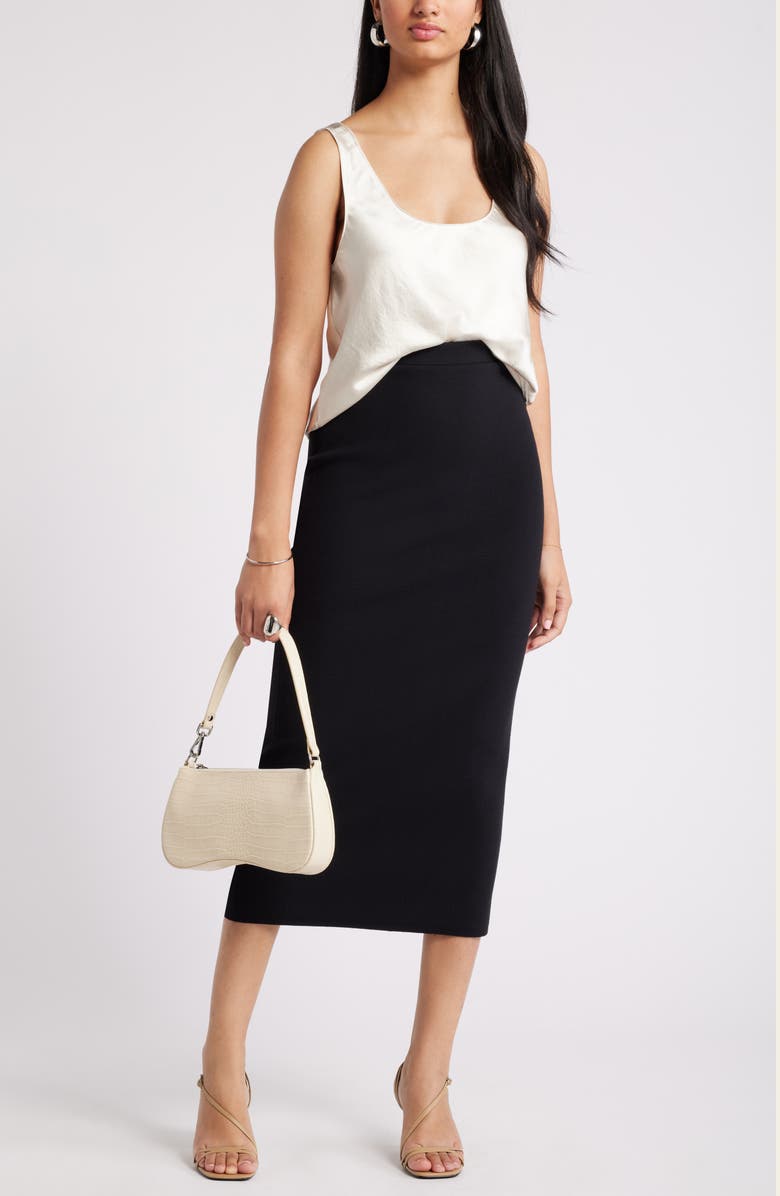 Open Edit Luxe Sculpt Maxi Skirt, Alternate, color, 