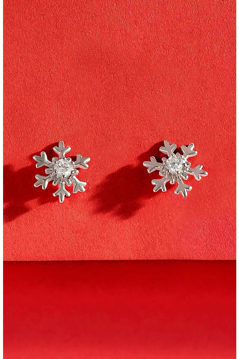 Icy Snowflake Earrings, Alternate, color, Silver