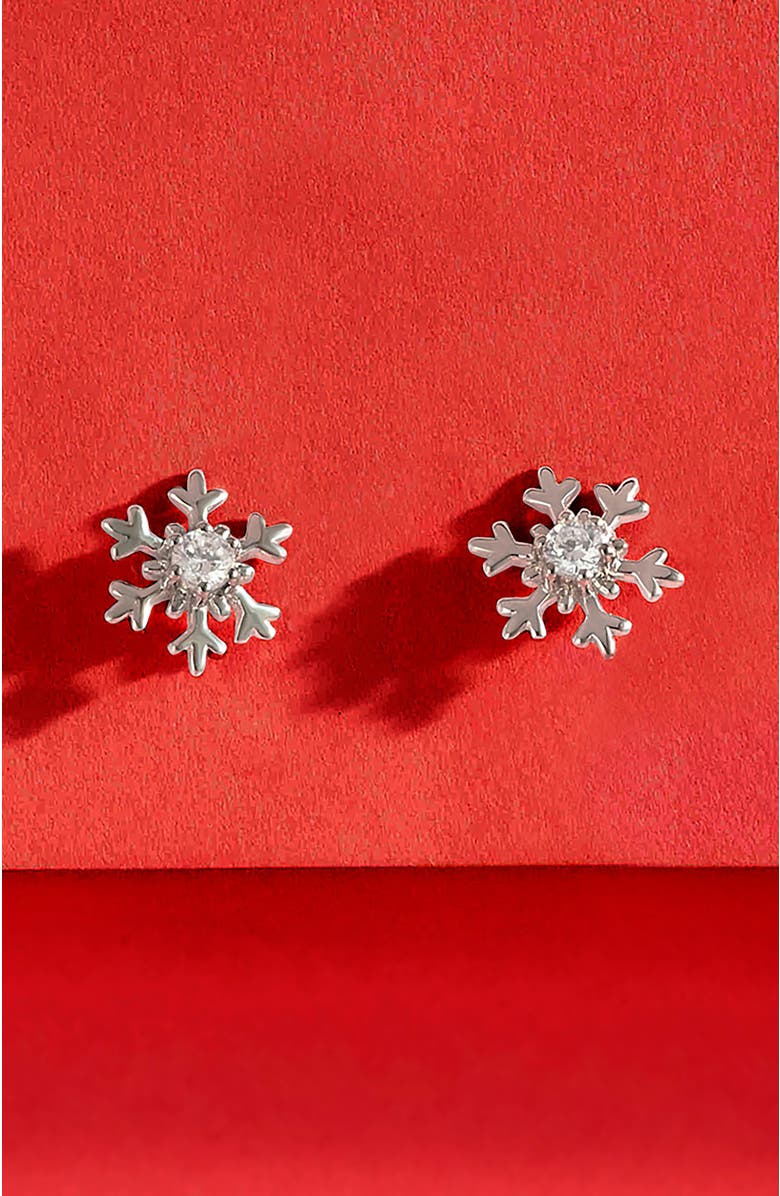 In Season Jewelry Icy Snowflake Earrings, Alternate, color, 