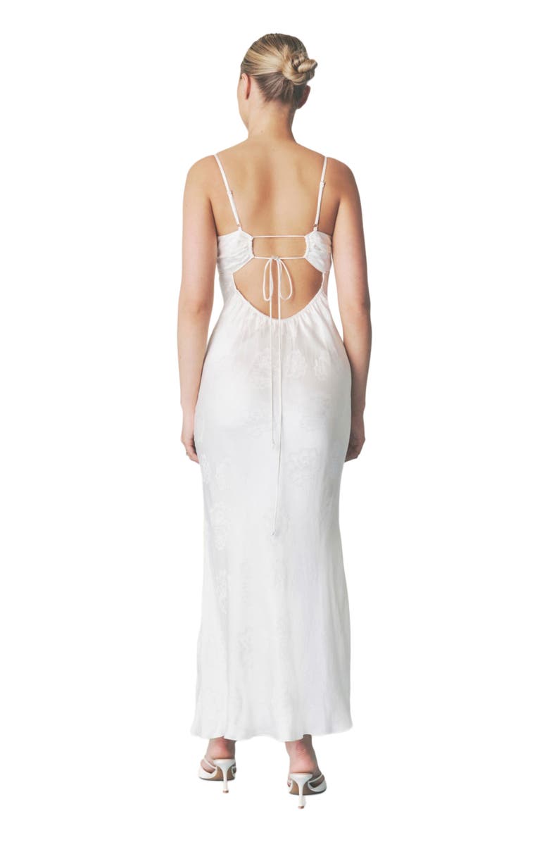 Six Stories Paloma Satin Floral Jacquard Maxi Dress, Alternate, color, 