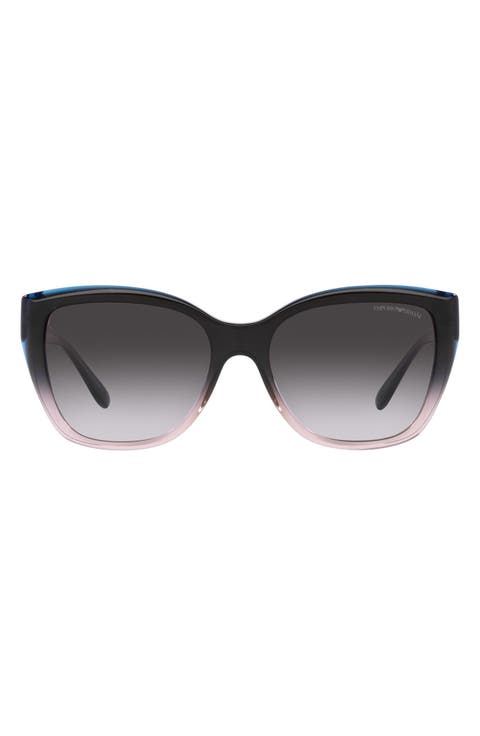 55mm Gradient Cat Eye Sunglasses