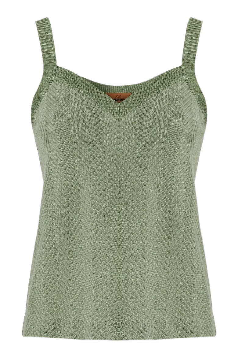 Sleeveless Zigzag Knit Top, Alternate, color, Green