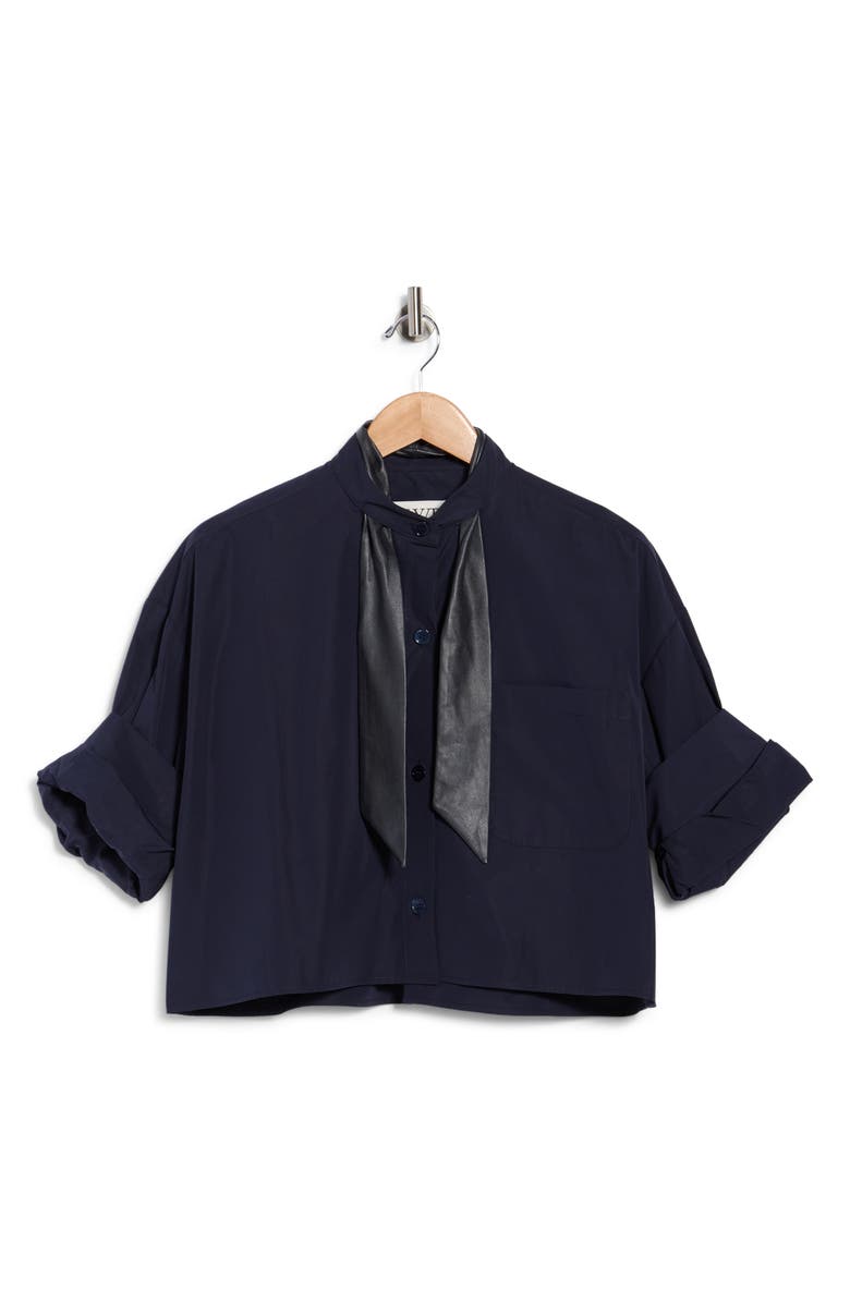 TWP Ex On Repeat Crop Button-Up Shirt, Main, color, Midnight