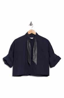 TWP Ex On Repeat Crop Button-Up Shirt