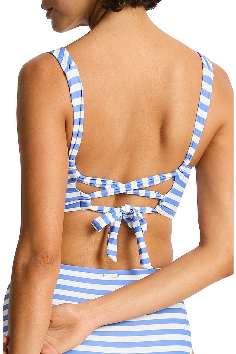 Longline Tie Back Bikini Top, Alternate, color, DENIM BLUE