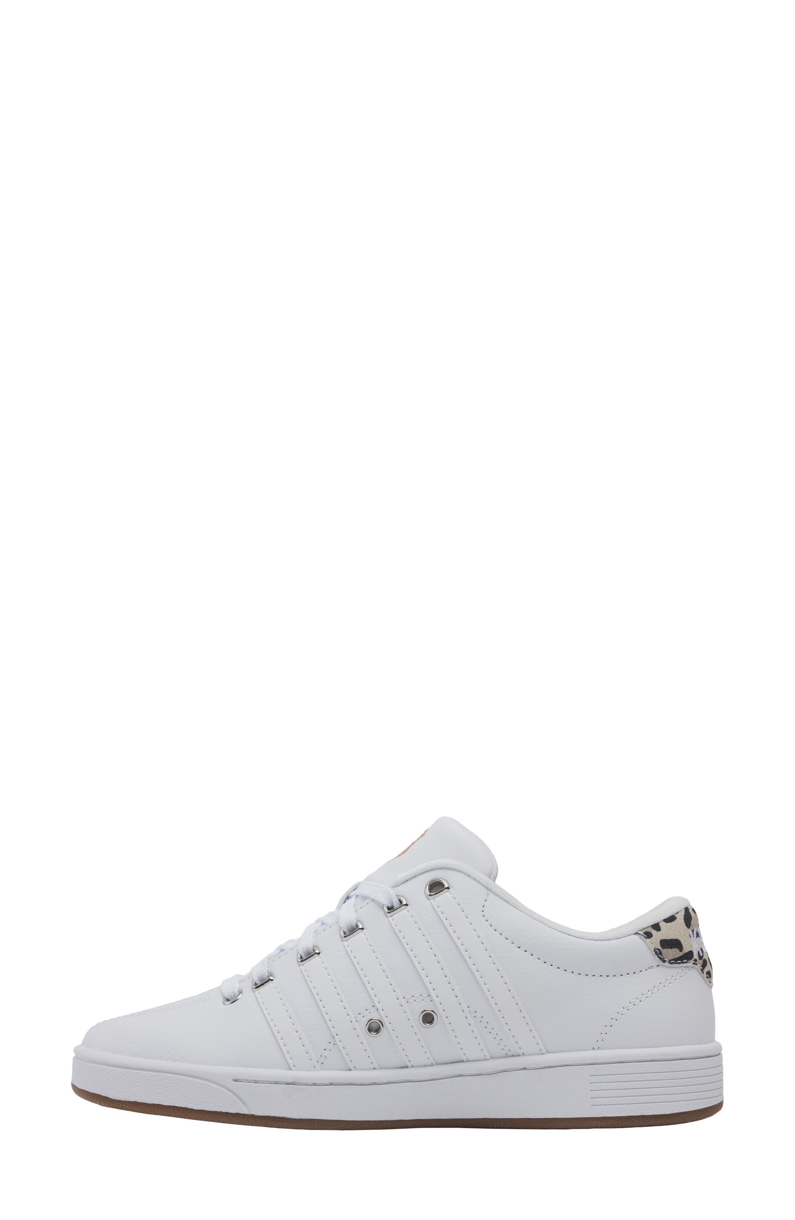 K-Swiss Court Pro II CMF Leather Sneaker, Alternate, color, White/ Lite Gum/ Leopard-M