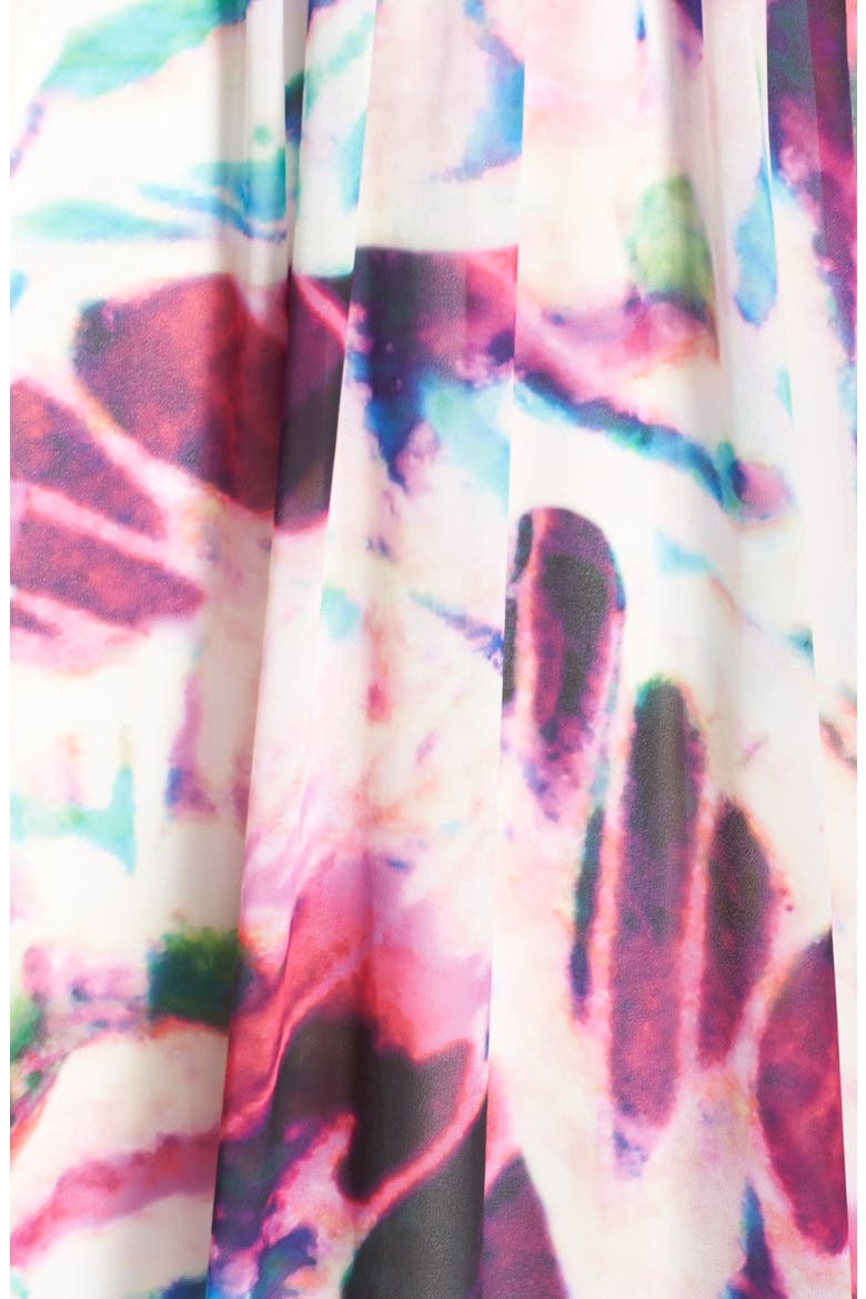 Print Chiffon Open Back Gown, Alternate, color, PINK MULTI