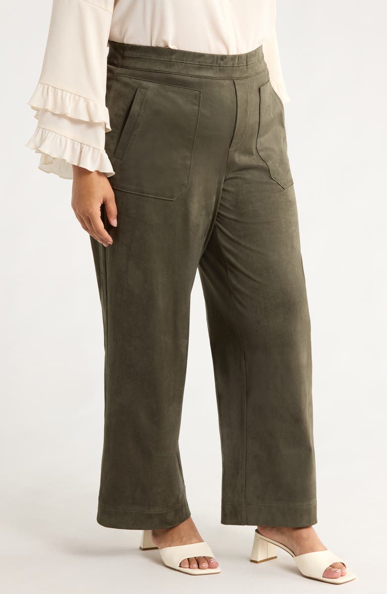 Wit & Wisdom Skyrise Patch Pocket Wide Leg Pants, Alternate, color, Laurel Wreath