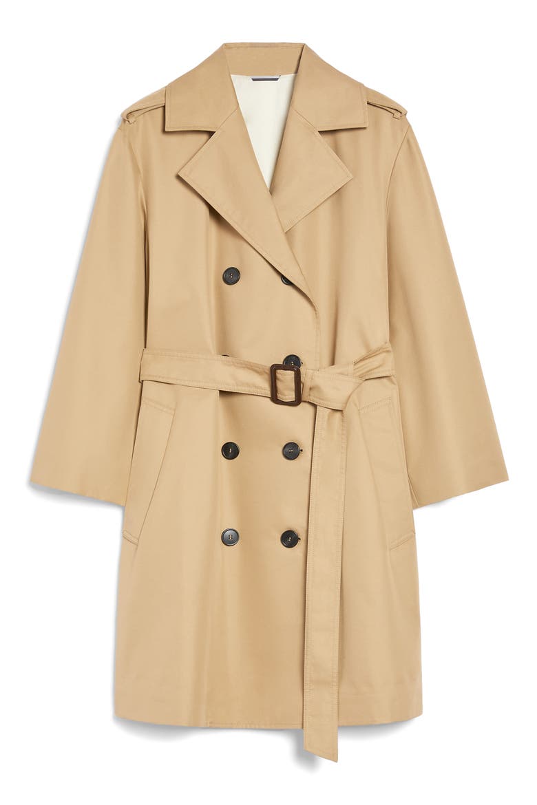 Elodia Belted Trench Raincoat, Alternate, color, BEIGE