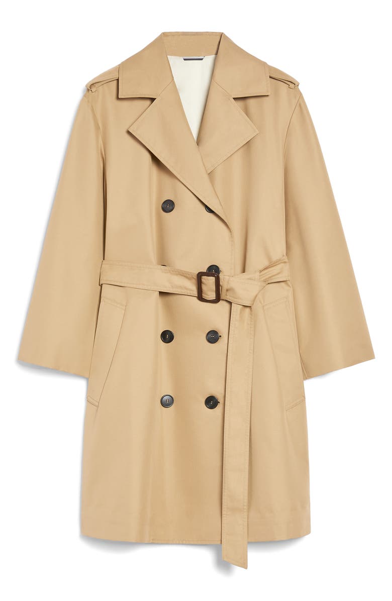 Weekend Max Mara Elodia Belted Trench Raincoat, Alternate, color, Beige