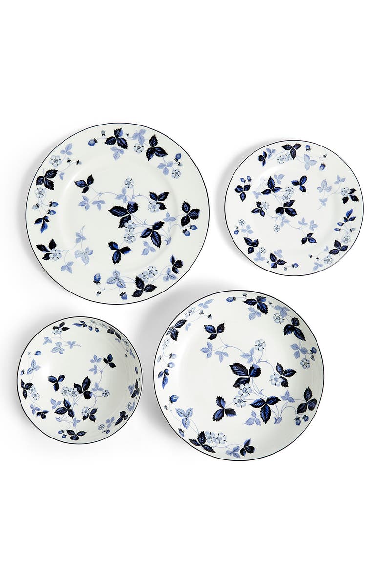 Wedgwood Wild Strawberry 4-Piece Bone China Dinnerware Set, Alternate, color, Blue