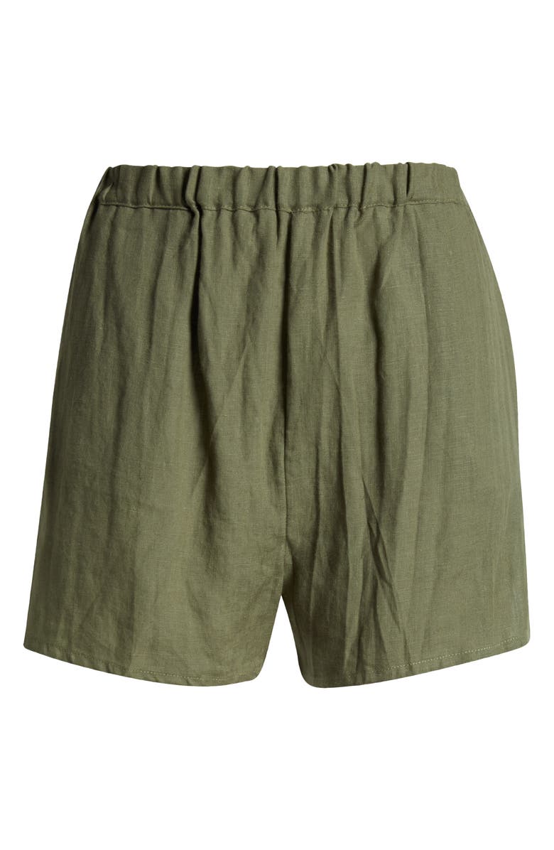 Vitamin A<sup>®</sup> Tallows Linen Cover-Up Shorts, Alternate, color, Agave Eco Linen