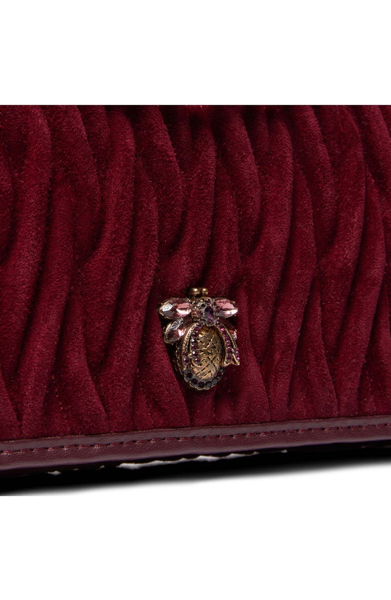 Dune London Strong Convertible Suede Crossbody Bag, Alternate, color, Burgundy