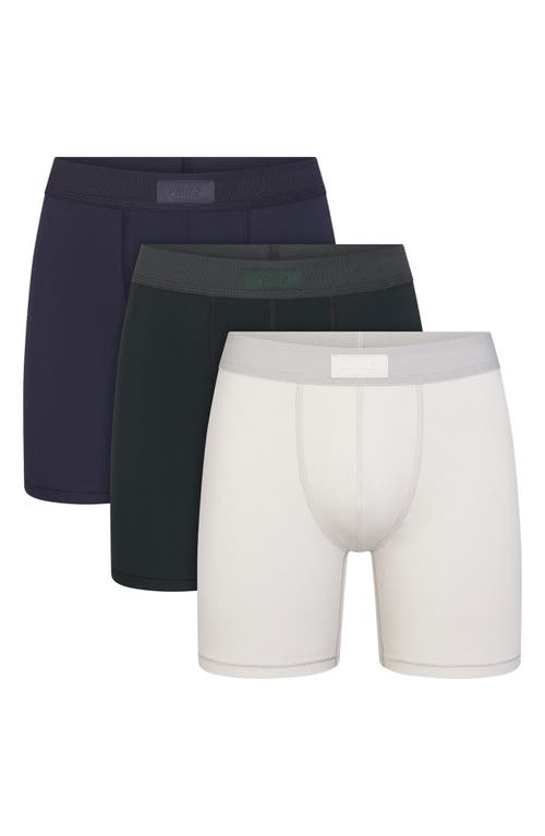 Skims 3-pack 5-inch Stretch Cotton & Modal Boxer Briefs In White