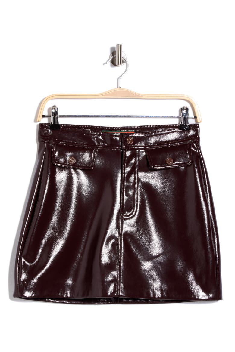 The Jetset Faux Leather Miniskirt, Alternate, color, EMOTIONAL BAGGAGE