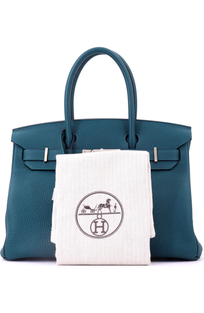 Pre-Owned Hermes Birkin Handbag Green Swift with Palladium Hardware 25, Alternate, color, Menthe