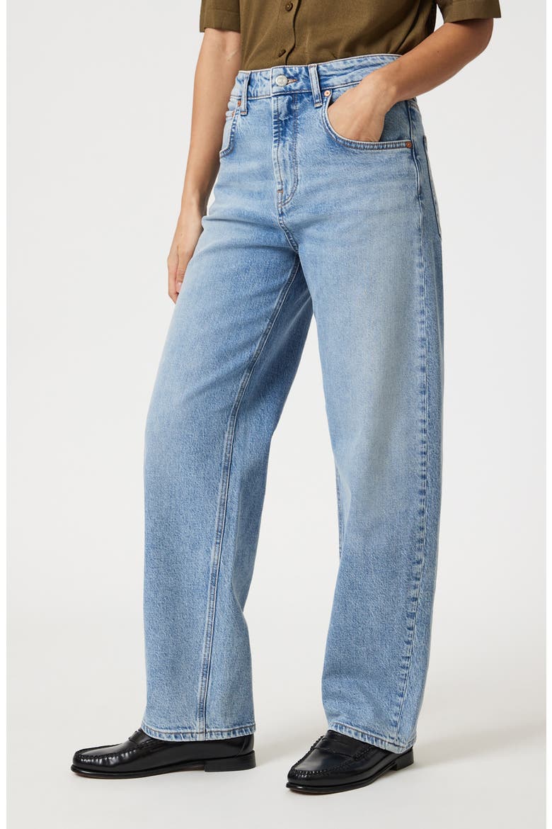 Nica High Waist Barrel Leg Jeans, Alternate, color, LIGHT BRUSHED CLASSIC BLUE