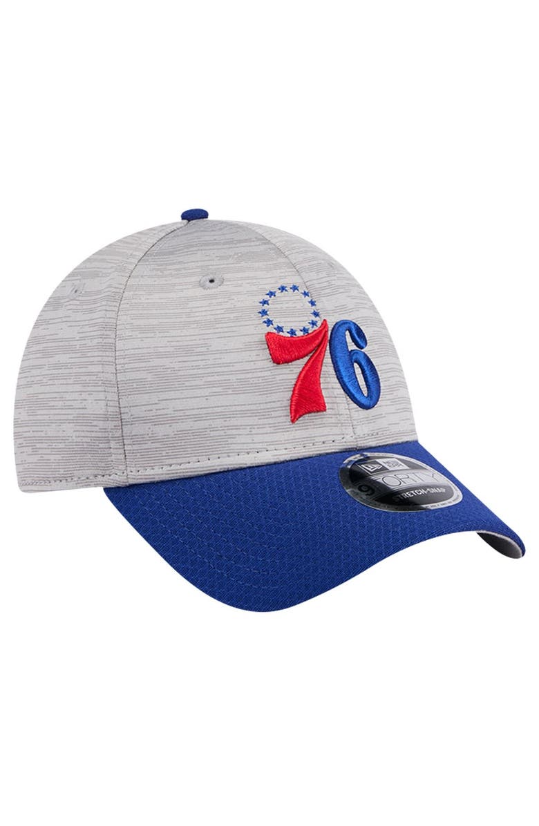 New Era Men's New Era Heather Gray/Royal Philadelphia 76ers Active Digi-Tech Two-Tone 9FORTY Adjustable Hat, Alternate, color, Heather Gray