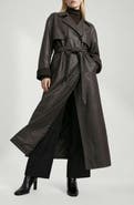 Noize Abby Faux Leather Trench Coat