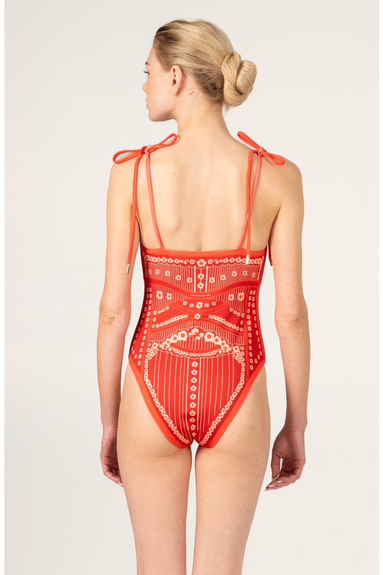 Sunset Safari Reversible One Piece Swimsuit, Alternate, color, Red