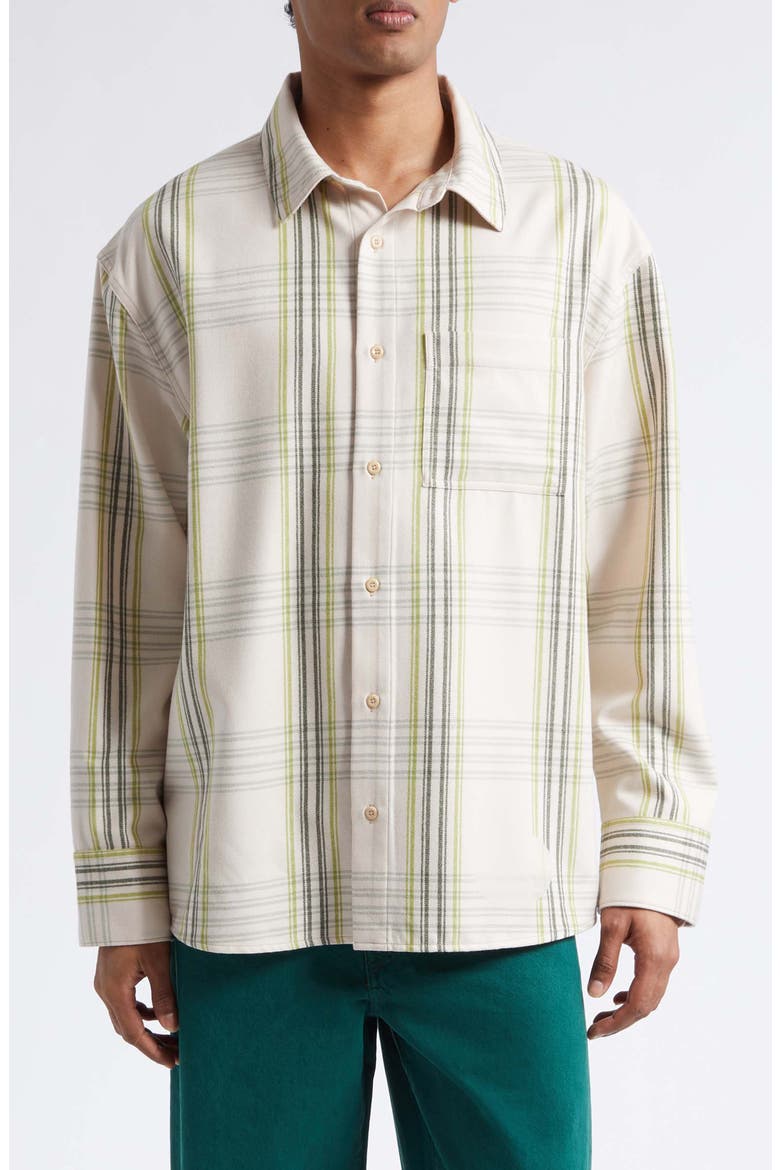 Cashlite Plaid Wool & Cashmere Overshirt, Main, color, SNAP PEA PLAID