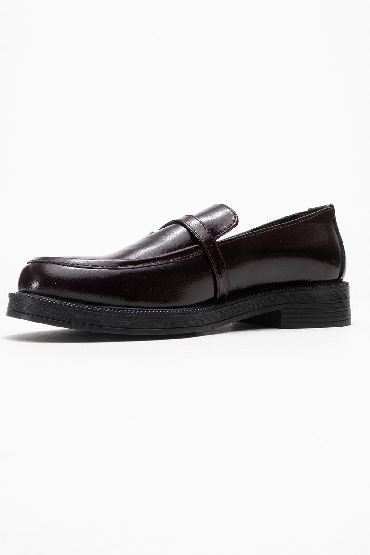 Galea Buckled Leather Loafers, Alternate, color, Burgundy Patent Leather