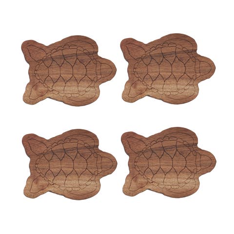Turtle Wood Coasters Set of 4
