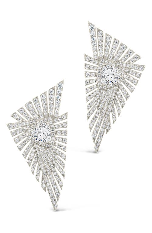 Sterling Forever Rosanne Cubic Zirconia Statement Stud Earrings In Metallic