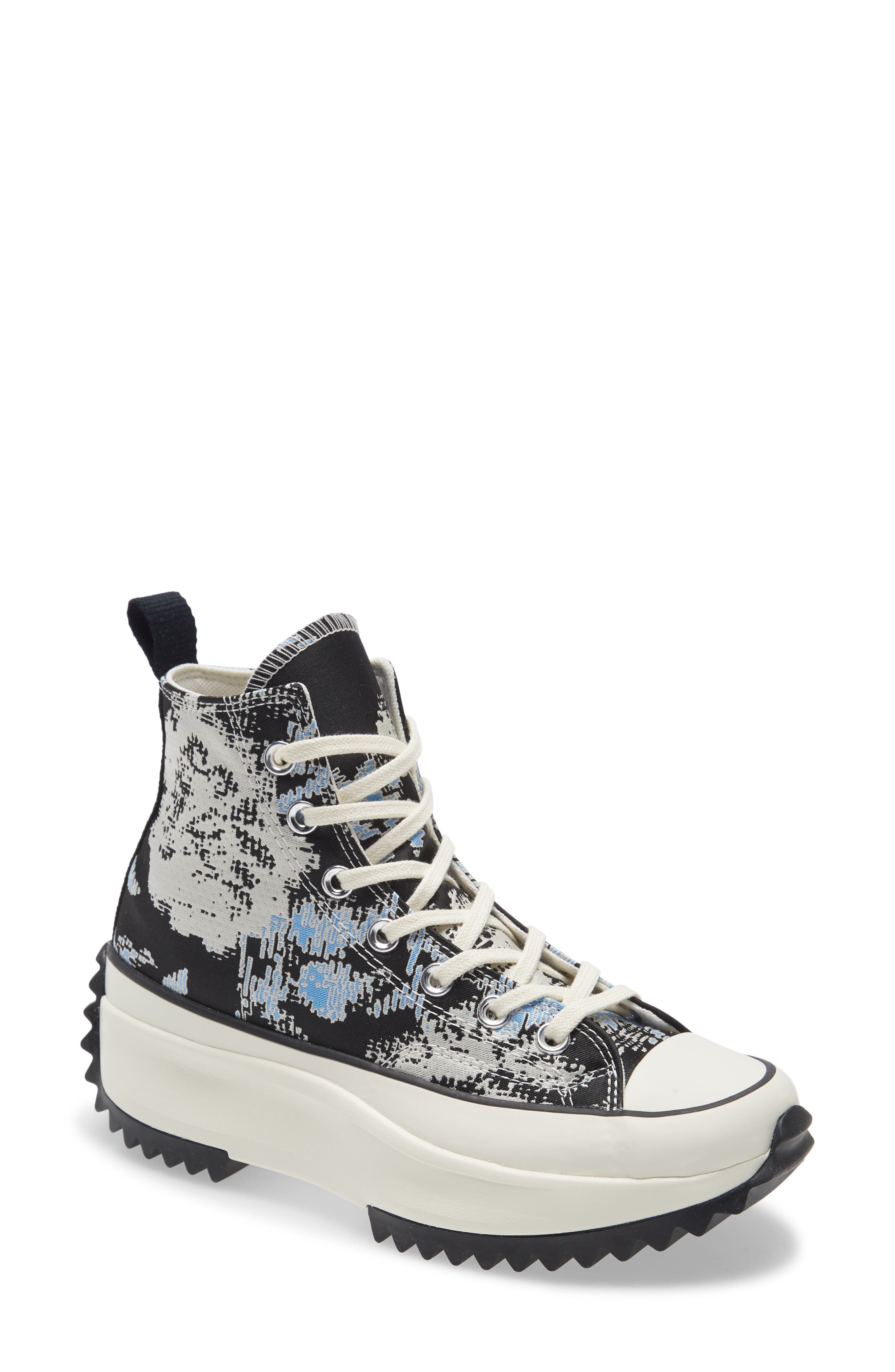Converse Chuck Taylor<sup>®</sup> All Star<sup>®</sup> Run Star Hike Floral High Top Platform Sneaker, Main, color, 