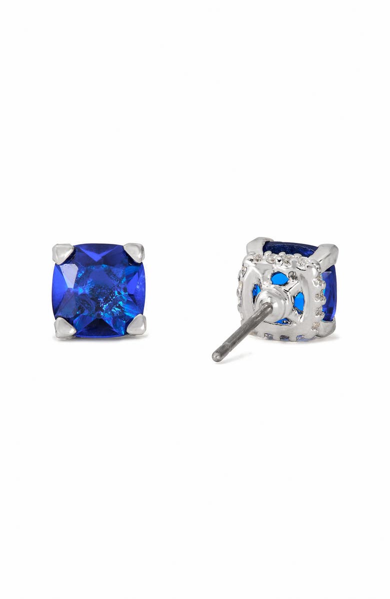 Kate Spade New York square cubic zirconia stud earrings, Alternate, color, Sapphire.